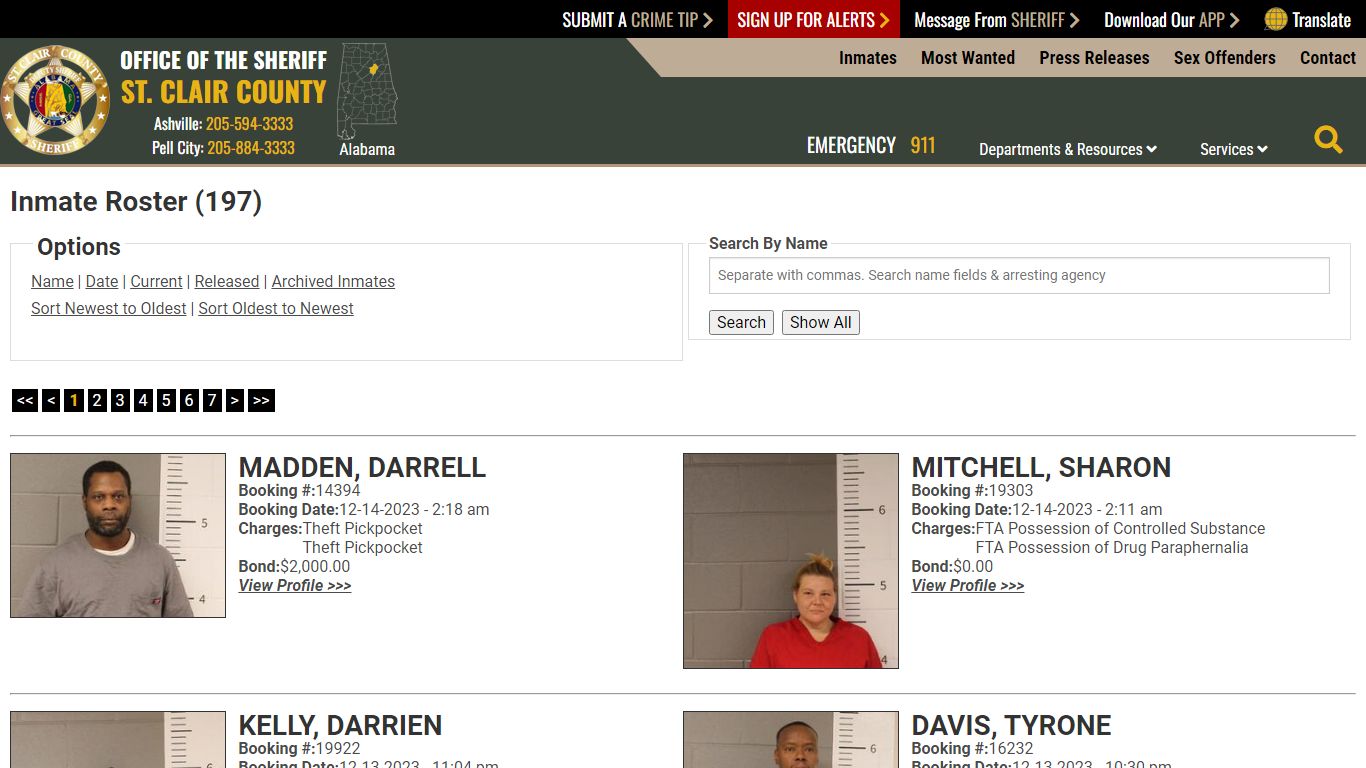 Inmate Roster - Current Inmates Booking Date Descending - St. Clair ...