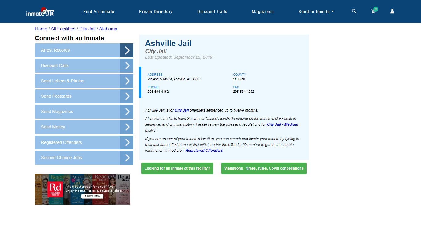 Ashville Jail | Inmate Locator